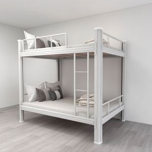 Double Bed King Size Metal Frame Adult Loft Bed Steel Bunk Bed Factory Supply