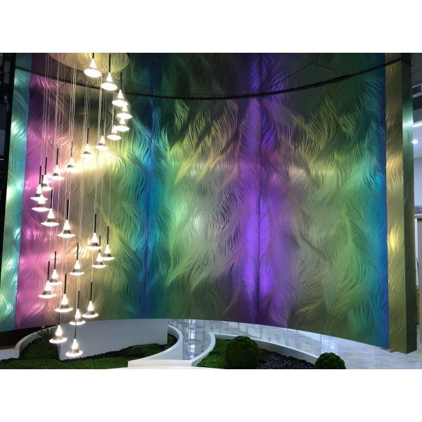 AISI 304 Steel Sheet PVD Rainbow Color polished stainless steel texture 3d decorative wall panels
