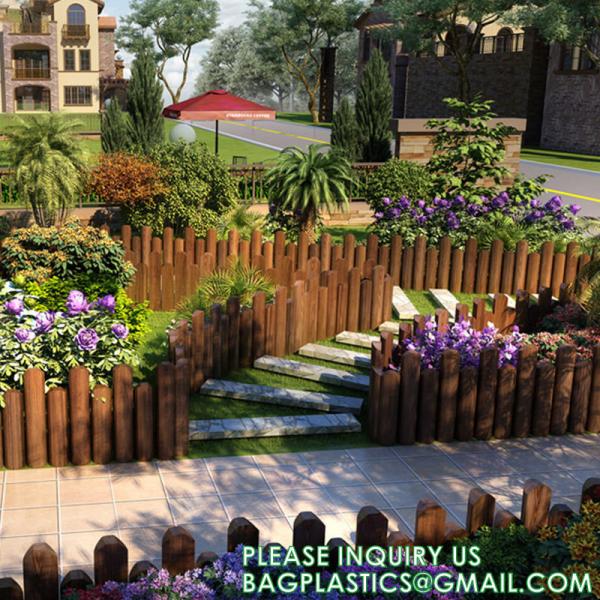 Landscaping Outdoor Plastic Mock Wooden Fence Garden Backyard Border Edging Decorative Garden Fences Fencing