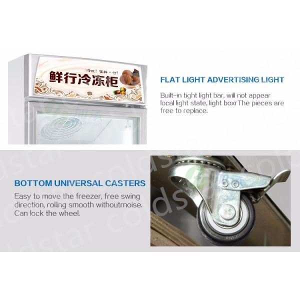 Supermarket Refrigerated Showcase Ice Cream Upright Display Freezer Commercial Glass Door Freezer