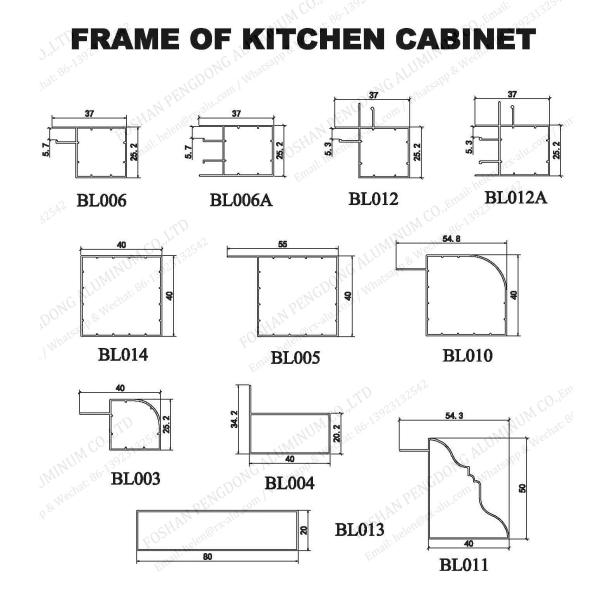 Soundproof T5 6063 Kitchen Aluminium Profile Silver Glossy Polishing