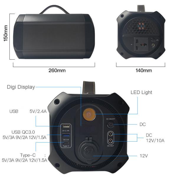 300W 33600mAh Power Charger Station Outdoor Portable Lithium Battery