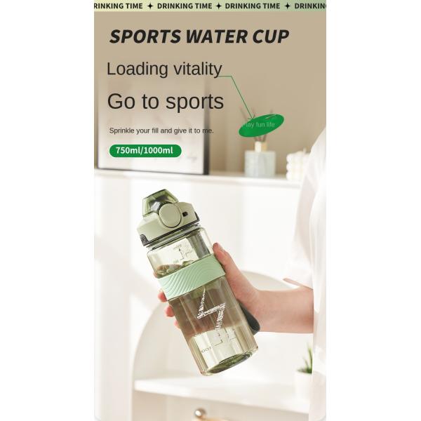 Lightweight 1000ml Clear Tritan Water Bottle Bpa Free Portable Plastic Gradient Color Large Sports Water Bottle Various Colours For Selection