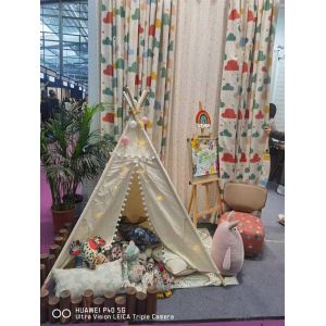 Hollowed White Cotton Lace Embroidery Muslin Curtains Blackout Window Hotels