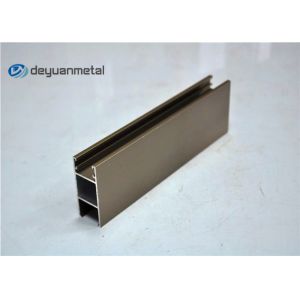 Quality 6063-T5 Aluminium Sliding Window Profile , Champagne Anodized Aluminium Profiles for sale