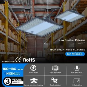 3CCT Switchable LED Linear High Bay Light 190LM/W 200w Dimmable