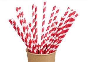 China Striped Beverage 6mm Dia Earth Friendly Paper Straws on sale