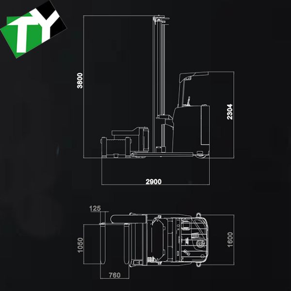 Intelligent Unmanned Forklift with LiDAR And Vision-based SLAM Navigation 1.2m/s Operating Speed and 48V/300Ah Battery Capacity