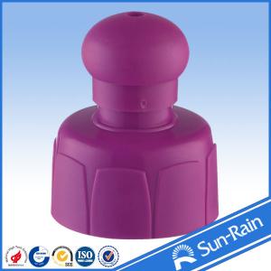 China 28 / 410 Purple push pull round plastic caps ,  sports bottle caps on sale