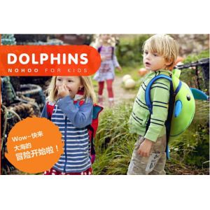 Soft Neoprene Waterproof Kids Backpack Lightweight Dolphins Pattern