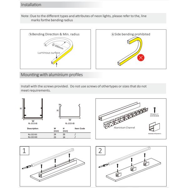 2222 Series Neon Light Strip 5050 RGBW 24V White Light / Color Light Optional