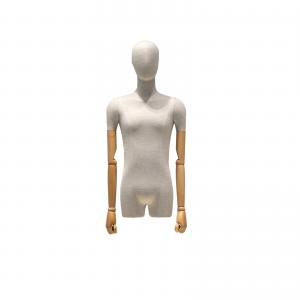 China Bamboo jute cloth Half Body Male Mannequin with Head Design Enhancing Model's Temperament & Appearance on sale