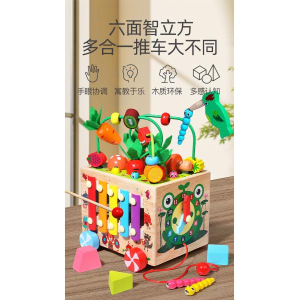 Children's Multi-functional Educational Toy Gear and Carrot Pulling Learning Activity Box