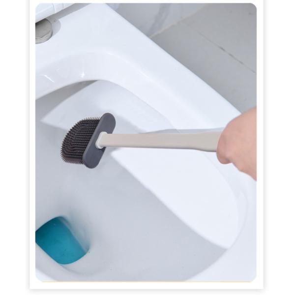 OEM ODM Silicone Bristle Toilet Brush And Holder Set Home Bathroom Accessories