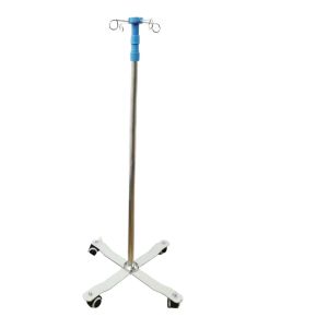 China Portable Folded Stand For Transfusion with I.V. Four Hook Four-wheeler Aluminum Metal Alloy on sale