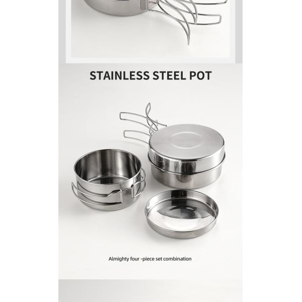 Stainless Steel Material Outdoor Cookware Set For Camping