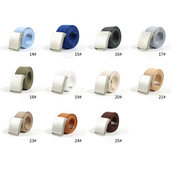 Solid Color Polyester Webbing Belt 3.8cm Pin Buckle Belt Jeans