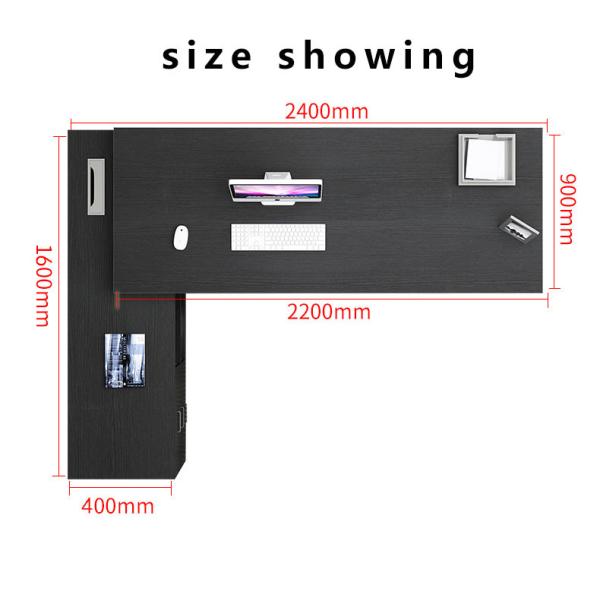 L Shape Executive Office Furniture Desk With Environmental Protection MDF Wood Material