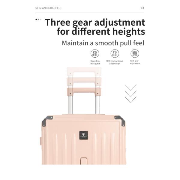 1683Convenient Travel Companion Aluminum Suitcase with 4 Wheels and Telescopic Handle 20/22/24/26/28 Inches