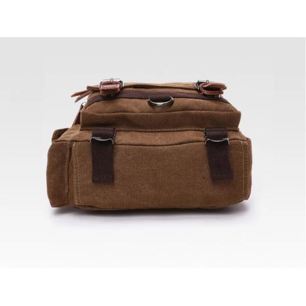 Leather Men Crossbody Single Shoulder Strap Laptop 16OZ Canvas Messenger Bag Stylish