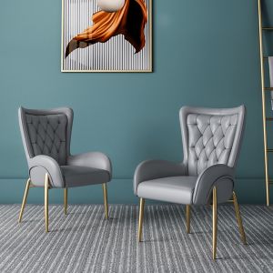 Quality Diamond Tufting Upholstered Dining Armchair Nordic Luxury for sale