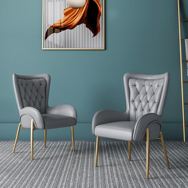 Diamond Tufting Upholstered Dining Armchair Nordic Luxury