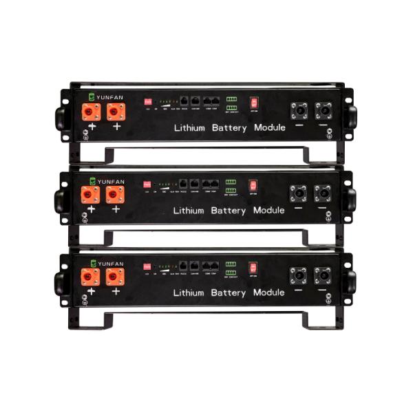 48V Rack Mount Lithium Battery 50Ah 100Ah Black LiFePo4 Battery System