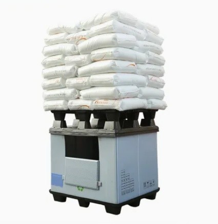 Customized Logo Foldable Plastic Sleeve Box with Pallet and Lid for Logistic Container Impact Resistant