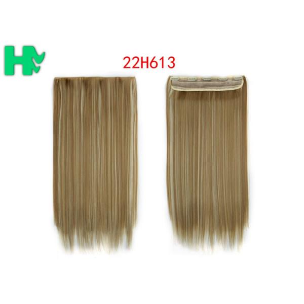 Natural Wave Synthetic Clip On Hair Extensions Straight Soft And Smooth