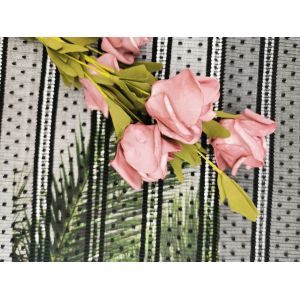 Quality Mesh Pleated Dot Embroidery Striped Lace Fabric for sale