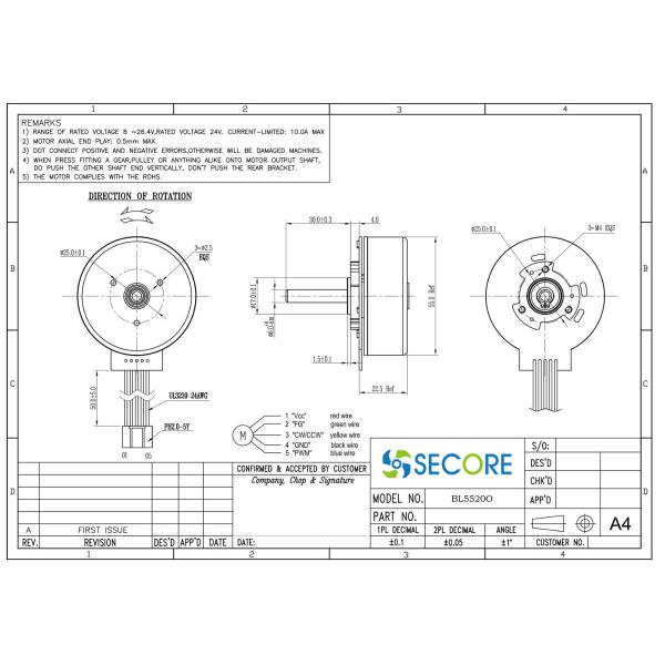 Relaxation Massager 12v Outer Rotor BLDC Motor Brushless 3000rpm With Speed Controller