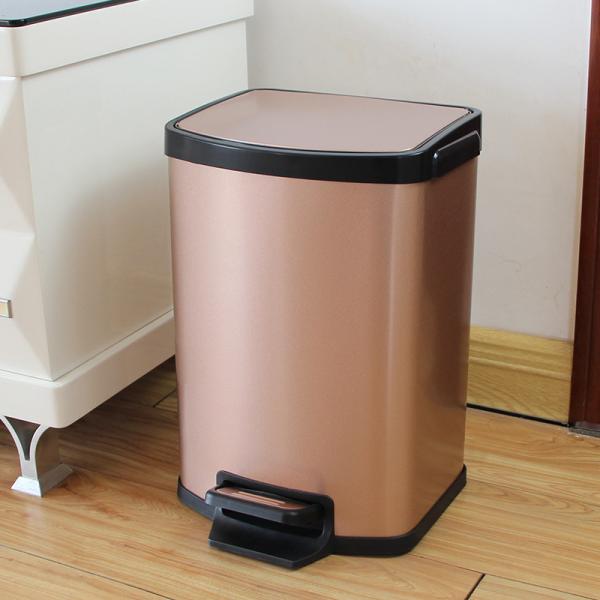 Fingerprint Proof 1.85 Gallon Bathroom Garbage Bin