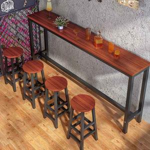 Quality Vintage Brown High Chair Bar Table 1.6m Tall Stool Table For Coffee Shop for sale