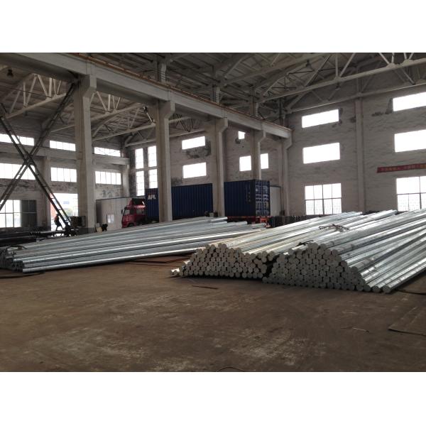 36.9m / s Ant i -wind Capacity galvanized metal pipe , steel transmission pole With Galvanization min 86 microns