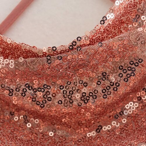 OEM maufactory Sexy Sleeveless Temperament Sequins Polyester Skirt V Neck Skirt Dress