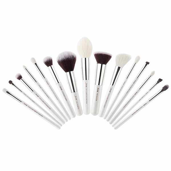 Pearl White birch wood Essential Makeup Brushes For Beginners Soft Mixed Hair