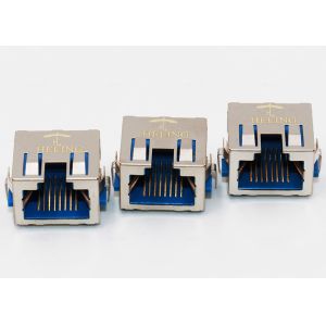 Quality EMI Gasket Right Angle RJ45 Connector , PCB 8P8C Right Angle RJ45 Coupler for sale