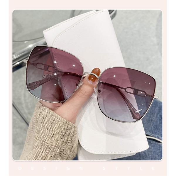 CE Square Ladies Large Sunglasses Metal Frame Flat Top Elastic