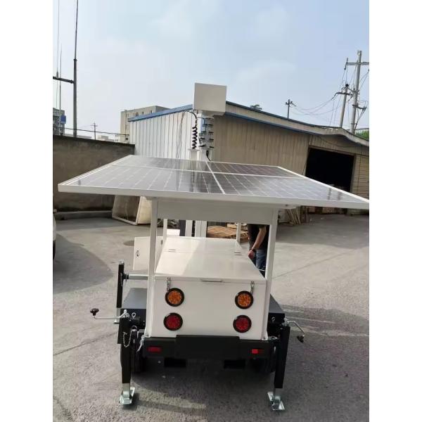 Steady Operation Mobile Surveillance Trailer Portable Solar Energy System Cctv Tower For Outdoor Exhibition Monitoring