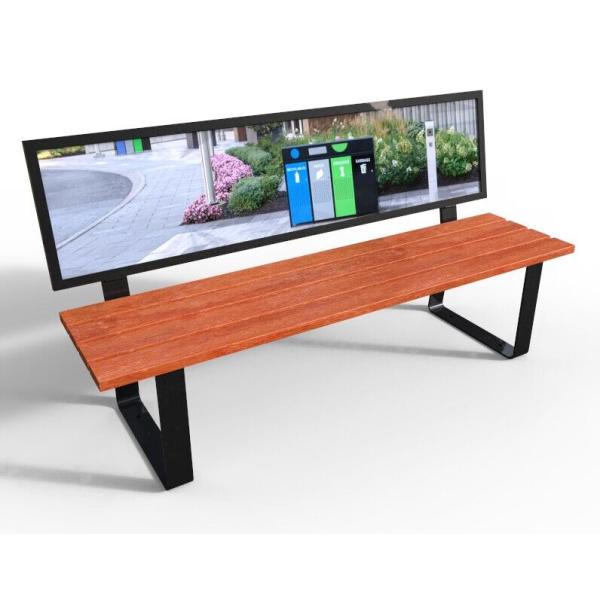 wooden advertising bench