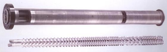 Durable Bimetallic Parallel Twin Screw And Barrel For Double Screw Extruder Machine
