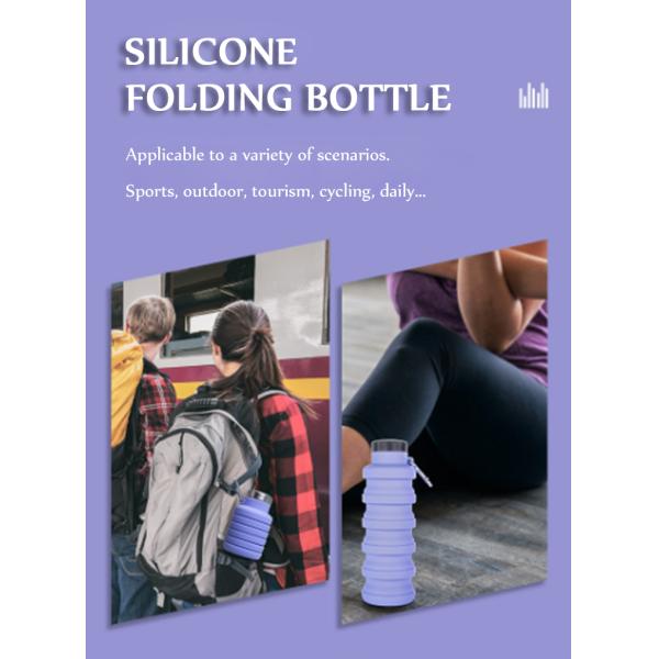 High Quality Eco-friendly Sports 335ml Silicone Collapsible Water Bottle