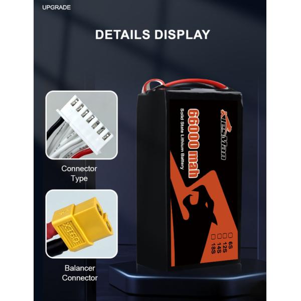 Solid State Lipo Drone Batteries 66000mAh 23.1V 6S LiPO Battery Burst 10C for Big Load Multirotor FPV Drone Hexacopter Octocopter