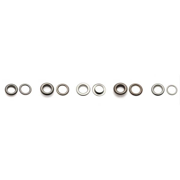Shiny Silver Metal Eyelet Rings Nickel - Free With Plating Techniques