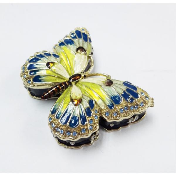 Colorful Butterfly Metal Alloy Jewelry Box Butterfly Trinket Box