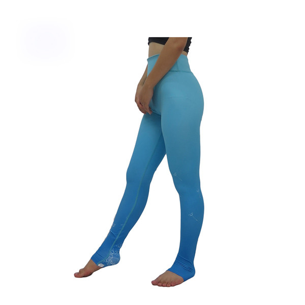 Blue Ombre Yoga Wear Clothing Sublimation Printed High Waisted Yoga Pants