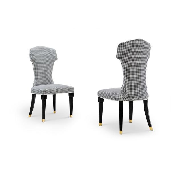 Upholstery Modern Wooden Fabric Dining Chair Furnitue W005D6