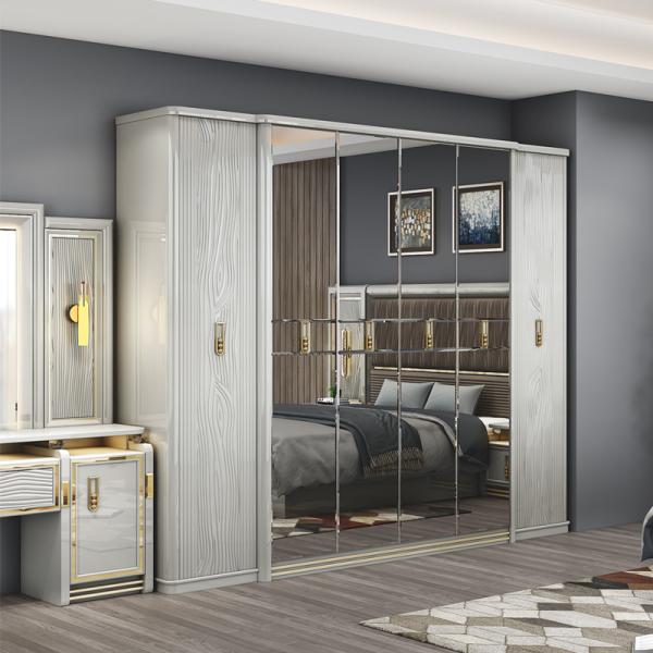 Complete Modern Leather Wooden King Size Bed 5 Pieces Sets Double Master Room Queen Full Luxury Home Bedroom Furniture Set