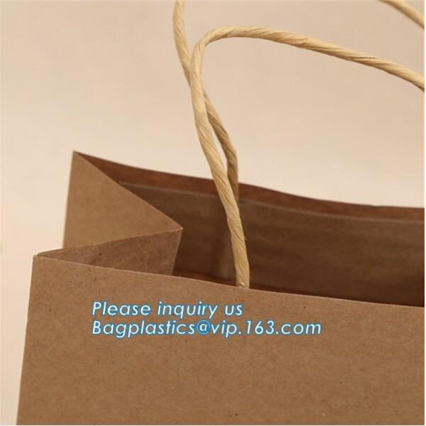 OEM Factory food grade white kraft paper bread bag for restaurant oil proof popcorn Packaging bag,paper bags with flat h