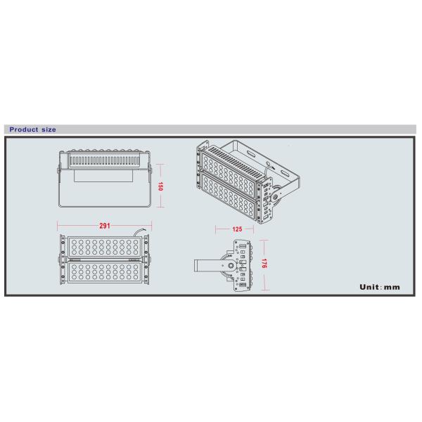 100 Watt IP65 LED Amusement Light Rgb Dmx Led Floodlight For Theme Park